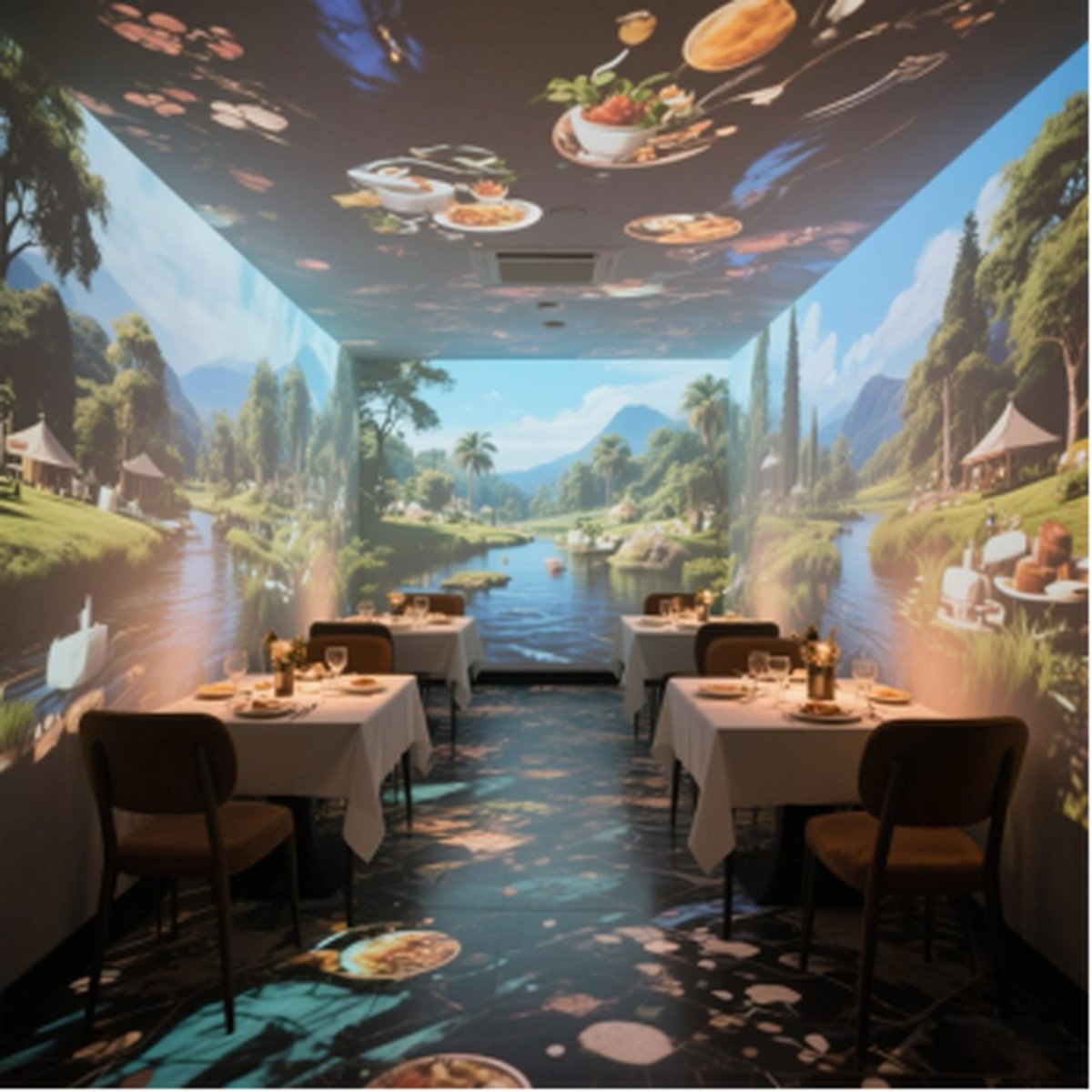 重塑現代沉浸式光影餐廳的科技美學AG真人國際廳奧圖碼投影科技：(圖2)